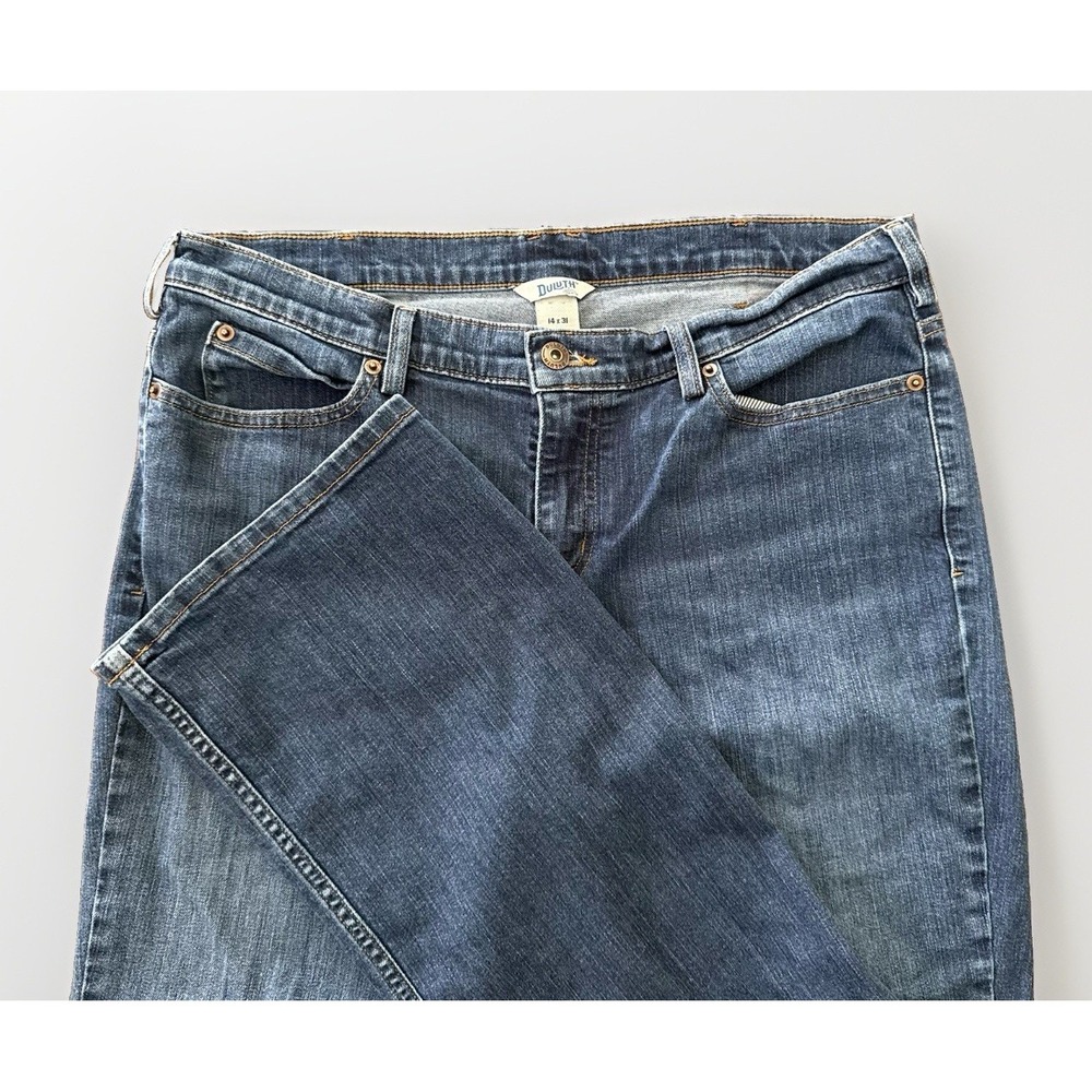 Duluth Trading Co Size 14x31 Daily Denim Bootcut Jeans Blue Medium Wash